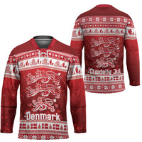Denmark Christmas Hockey Jersey Three Danish Lions - Wonder Print Shop
