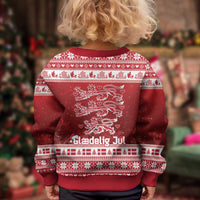 Denmark Christmas Kid Ugly Christmas Sweater Three Danish Lions - Wonder Print Shop