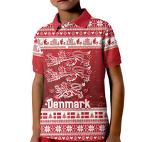 Denmark Christmas Kid Polo Shirt Three Danish Lions - Wonder Print Shop
