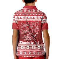 Denmark Christmas Kid Polo Shirt Three Danish Lions - Wonder Print Shop