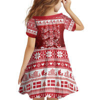 Denmark Christmas Kid Short Sleeve Dress Three Danish Lions - Wonder Print Shop
