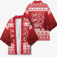 Denmark Christmas Kimono Three Danish Lions - Wonder Print Shop