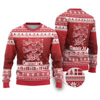 Denmark Christmas Ugly Christmas Sweater Three Danish Lions - Wonder Print Shop