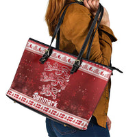 Denmark Christmas Leather Tote Bag Three Danish Lions - Wonder Print Shop