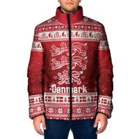 Denmark Christmas Padded Jacket Three Danish Lions - Wonder Print Shop