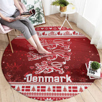 Denmark Christmas Round Carpet Three Danish Lions - Wonder Print Shop