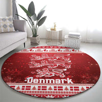 Denmark Christmas Round Carpet Three Danish Lions - Wonder Print Shop