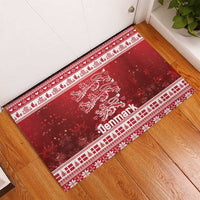 Denmark Christmas Rubber Doormat Three Danish Lions - Wonder Print Shop