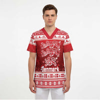 Denmark Christmas Scrub Top Three Danish Lions - Wonder Print Shop