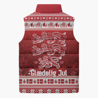 Denmark Christmas Sleeveless Puffer Jacket Three Danish Lions - Wonder Print Shop
