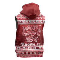 Denmark Christmas Sleeveless Zip Hoodie Three Danish Lions - Wonder Print Shop