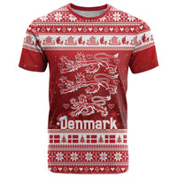 Denmark Christmas T Shirt Three Danish Lions - Wonder Print Shop