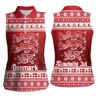 Denmark Christmas Women Sleeveless Polo Shirt Three Danish Lions - Wonder Print Shop