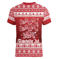 Denmark Christmas Women V-Neck T-Shirt Three Danish Lions - Wonder Print Shop