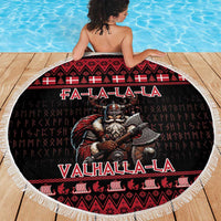 Denmark Santa Viking Christmas Beach Blanket Julemanden Goes Viking - Wonder Print Shop