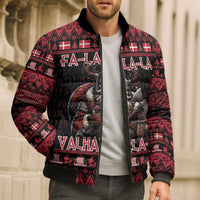 Denmark Santa Viking Christmas Bomber Puffer Jacket Julemanden Goes Viking - Wonder Print Shop