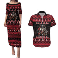 Denmark Santa Viking Christmas Couples Matching Puletasi and Hawaiian Shirt Julemanden Goes Viking - Wonder Print Shop
