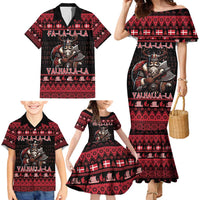 Denmark Santa Viking Christmas Family Matching Mermaid Dress and Hawaiian Shirt Julemanden Goes Viking - Wonder Print Shop