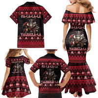 Denmark Santa Viking Christmas Family Matching Mermaid Dress and Hawaiian Shirt Julemanden Goes Viking - Wonder Print Shop