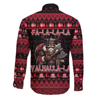 Denmark Santa Viking Christmas Family Matching Off The Shoulder Long Sleeve Dress and Hawaiian Shirt Julemanden Goes Viking - Wonder Print Shop