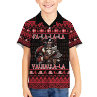 Denmark Santa Viking Christmas Family Matching Off The Shoulder Long Sleeve Dress and Hawaiian Shirt Julemanden Goes Viking - Wonder Print Shop