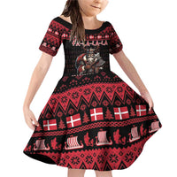 Denmark Santa Viking Christmas Family Matching Off Shoulder Short Dress and Hawaiian Shirt Julemanden Goes Viking - Wonder Print Shop