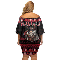 Denmark Santa Viking Christmas Family Matching Off Shoulder Short Dress and Hawaiian Shirt Julemanden Goes Viking - Wonder Print Shop