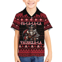Denmark Santa Viking Christmas Family Matching Short Sleeve Bodycon Dress and Hawaiian Shirt Julemanden Goes Viking - Wonder Print Shop