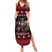 Denmark Santa Viking Christmas Family Matching Summer Maxi Dress and Hawaiian Shirt Julemanden Goes Viking - Wonder Print Shop