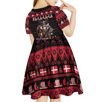 Denmark Santa Viking Christmas Kid Short Sleeve Dress Julemanden Goes Viking - Wonder Print Shop