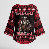 Denmark Santa Viking Christmas Kimono Sleeve Blouse Julemanden Goes Viking - Wonder Print Shop