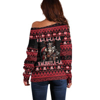 Denmark Santa Viking Christmas Off Shoulder Sweater Julemanden Goes Viking - Wonder Print Shop
