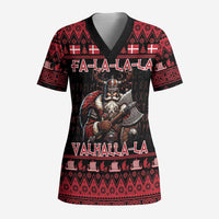 Denmark Santa Viking Christmas Scrub Top Julemanden Goes Viking - Wonder Print Shop