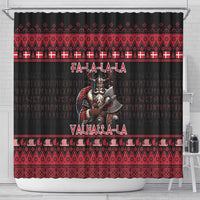 Denmark Santa Viking Christmas Shower Curtain Julemanden Goes Viking - Wonder Print Shop