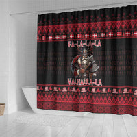 Denmark Santa Viking Christmas Shower Curtain Julemanden Goes Viking - Wonder Print Shop