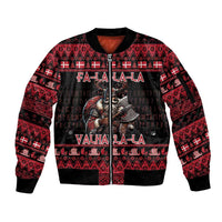 Denmark Santa Viking Christmas Sleeve Zip Bomber Jacket Julemanden Goes Viking - Wonder Print Shop