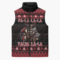 Denmark Santa Viking Christmas Sleeveless Puffer Jacket Julemanden Goes Viking - Wonder Print Shop