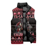 Denmark Santa Viking Christmas Sleeveless Puffer Jacket Julemanden Goes Viking - Wonder Print Shop