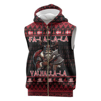 Denmark Santa Viking Christmas Sleeveless Zip Hoodie Julemanden Goes Viking - Wonder Print Shop
