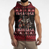 Denmark Santa Viking Christmas Sleeveless Zip Hoodie Julemanden Goes Viking - Wonder Print Shop