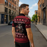 Denmark Santa Viking Christmas Zipper Polo Shirt Julemanden Goes Viking - Wonder Print Shop