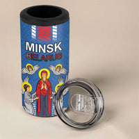 Personalized Belarus 4 in 1 Can Cooler Tumbler Coat Of Arms Minsk Capital