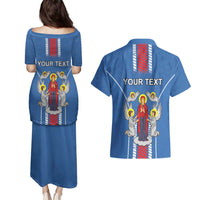 Personalized Belarus Couples Matching Puletasi and Hawaiian Shirt Coat Of Arms Minsk Capital
