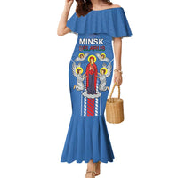 Personalized Belarus Family Matching Mermaid Dress and Hawaiian Shirt Coat Of Arms Minsk Capital