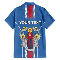 Personalized Belarus Family Matching Off The Shoulder Long Sleeve Dress and Hawaiian Shirt Coat Of Arms Minsk Capital