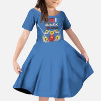 Personalized Belarus Family Matching Summer Maxi Dress and Hawaiian Shirt Coat Of Arms Minsk Capital