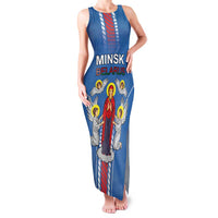 Personalized Belarus Family Matching Tank Maxi Dress and Hawaiian Shirt Coat Of Arms Minsk Capital