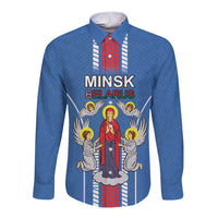 Personalized Belarus Long Sleeve Button Shirt Coat Of Arms Minsk Capital