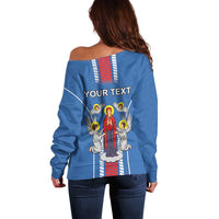 Personalized Belarus Off Shoulder Sweater Coat Of Arms Minsk Capital
