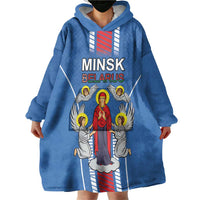 Personalized Belarus Wearable Blanket Hoodie Coat Of Arms Minsk Capital